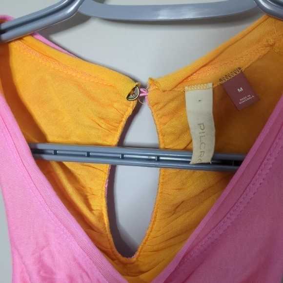 Anthropologie Pilcro Ruched Pink Orange Reversible Tank  Size Medium NWOT - Picture 3 of 4